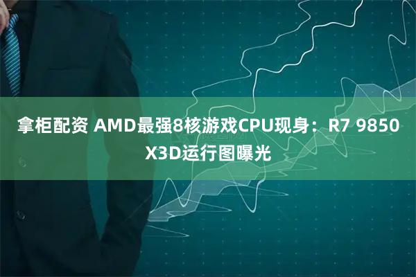 拿柜配资 AMD最强8核游戏CPU现身：R7 9850X3D运行图曝光