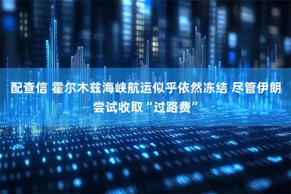 配查信 霍尔木兹海峡航运似乎依然冻结 尽管伊朗尝试收取“过路费”